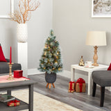 3.5’ Frosted Tip British Columbia Mountain Pine Artificial Christmas Tree-Christmas Tree-Parc Decor