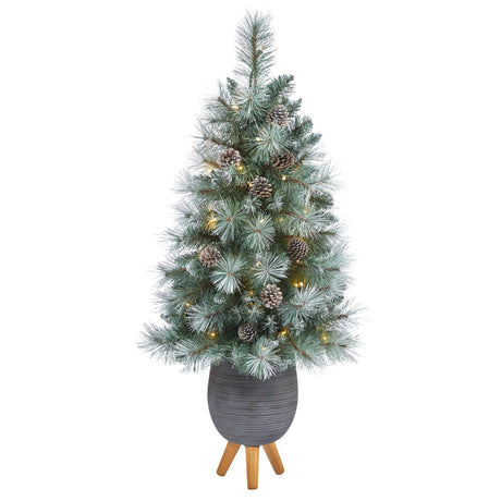 3.5’ Frosted Tip British Columbia Mountain Pine Artificial Christmas Tree-Christmas Tree-Parc Decor