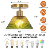 3.5 Inch Paula 1-Light Semi-Flush Mount Ceiling Light