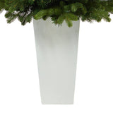 3.5’ Washington Fir Artificial Christmas Tree with 50 Clear Lights in Tower Planter-Christmas Tree-Parc Decor