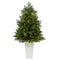 3.5’ Washington Fir Artificial Christmas Tree with 50 Clear Lights in Tower Planter-Christmas Tree-Parc Decor