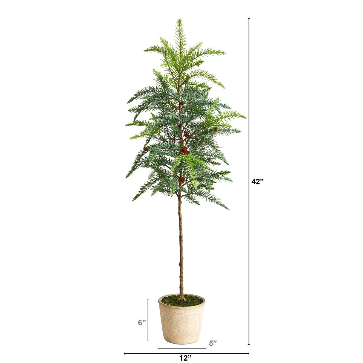 3.5' Winniepeg Artificial Pine Christmas Tree in Decorative Planter-Christmas Tree-Parc Decor