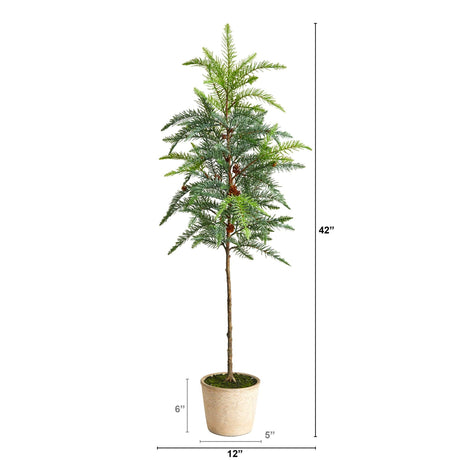 3.5' Winniepeg Artificial Pine Christmas Tree in Decorative Planter-Christmas Tree-Parc Decor