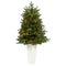 3.5’ Yukon Mountain Fir Artificial Christmas Tree with 50 Clear Lights and Pine Cones in White Planter-Christmas Tree-Parc Decor
