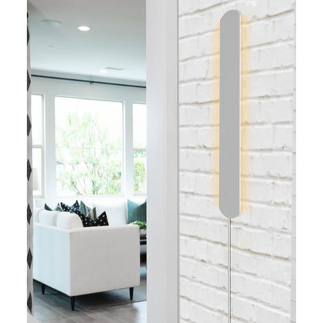 3"W Solid Wood Hover Plank Corner/Wall Accent Light Plug-In Almond Finish by Home Concept