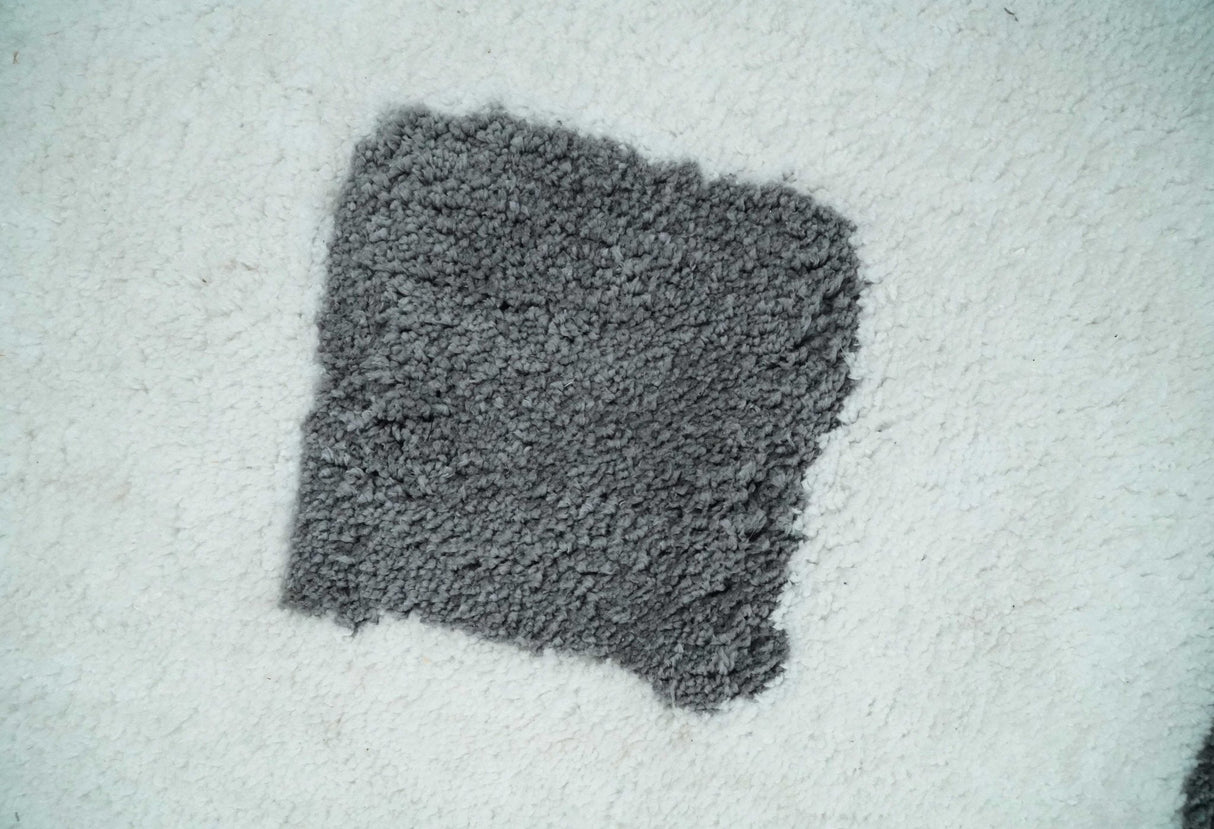 3x5, 4x6 and 5x7 Hand Woven Shag Ivory and Gray Geometrical Pattern Art Silk Soft Viscose Area Rug-Area Rug-Parc Decor