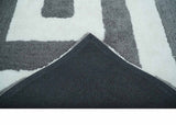 3x5, 4x6 and 5x7 Hand Woven Shag Ivory and Gray Geometrical Pattern Art Silk Soft Viscose Area Rug-Area Rug-Parc Decor