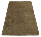 3x5, 4X6 and 5x7 Hand Woven Shag Olive Art Silk Soft Viscose Area Rug-Area Rug-Parc Decor
