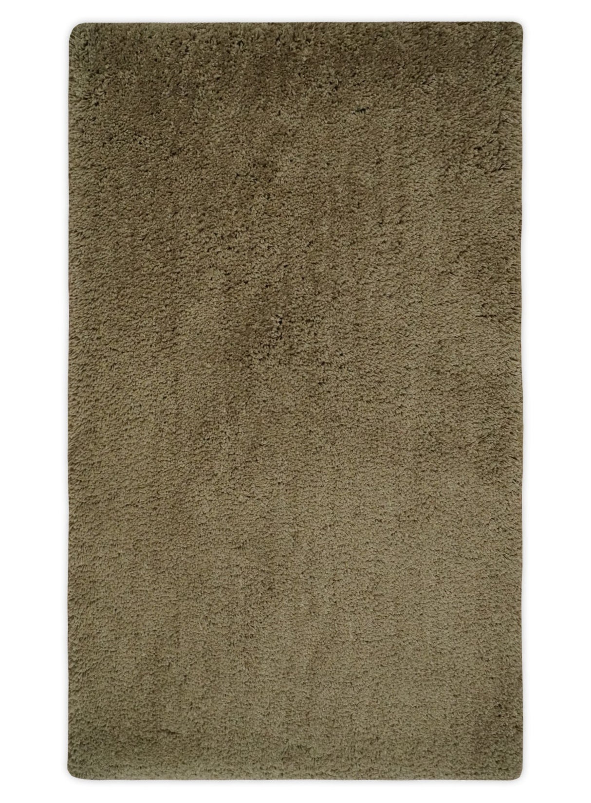3x5, 4X6 and 5x7 Hand Woven Shag Olive Art Silk Soft Viscose Area Rug-Area Rug-Parc Decor