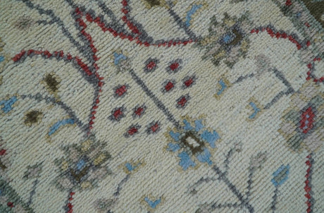 3x5 Hand knotted Beige And Blue Traditional Design Wool Area Rug