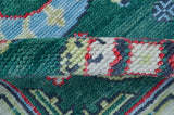 3x5 Hand knotted Traditional Khotan Design Teal Wool Area Rug