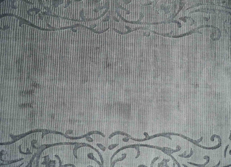 3x5 Hand Woven and Carved Silver and Gray Floral Art Silk Rug | KNT10
