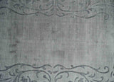 3x5 Hand Woven and Carved Silver and Gray Floral Art Silk Rug | KNT10-Area Rug-Parc Decor