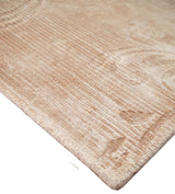 3x5 Hand Woven Beige and Peach Modern Floral Art Silk Rug