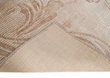 3x5 Hand Woven Beige and Peach Modern Floral Art Silk Rug