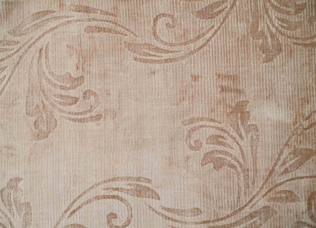 3x5 Hand Woven Beige and Peach Modern Floral Art Silk Rug