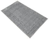 3x5 Hand Woven Silver and Gray Modern Floral Art Silk Rug