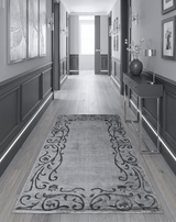 3x5 Hand Woven Silver and Gray Modern Floral Art Silk Rug