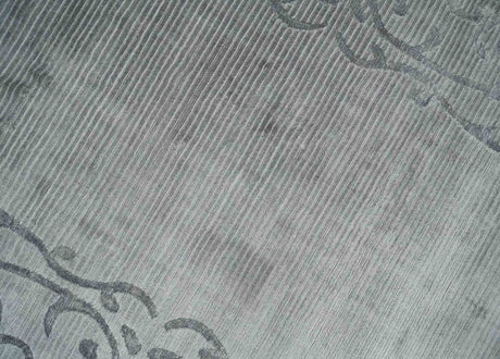 3x5 Hand Woven Silver and Gray Modern Floral Art Silk Rug