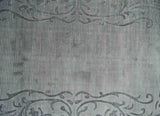 3x5 Hand Woven Silver and Gray Modern Floral Art Silk Rug