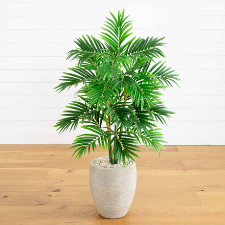 4’ Areca Artificial Palm Tree in Sand Colored Planter-Parc Decor