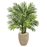 4’ Areca Palm Artificial Tree in Sand Colored Planter-Parc Decor