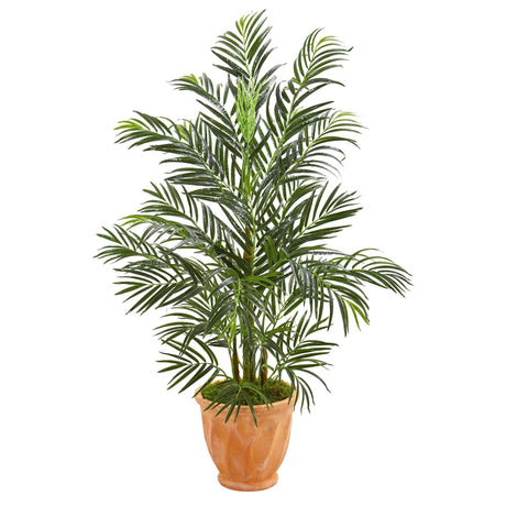 4’ Areca Palm Artificial Tree in Terra-cotta Planter (Indoor/Outdoor)-Parc Decor