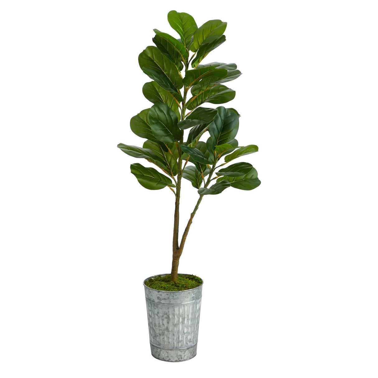 4’ Artificial Fiddle Leaf Fig Tree in Metal Planter-Parc Decor