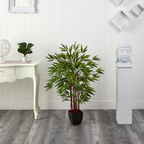 4’ Bamboo Silk Tree w/Planter-Parc Decor