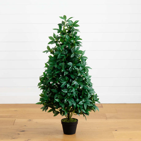 4’ Bay Leaf Artificial Topiary Tree UV Resistant (Indoor/Outdoor)-Parc Decor