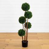 4’ Boxwood Five Ball Topiary UV Resistant (Indoor/Outdoor)-Parc Decor