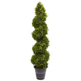 4' Boxwood Spiral Topiary with Planter (Indoor/Outdoor)-Parc Decor