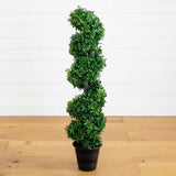 4' Boxwood Spiral Topiary with Planter (Indoor/Outdoor)-Parc Decor