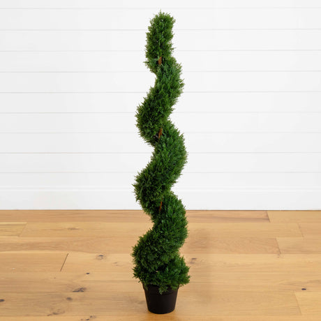 4' Cedar Spiral Silk Tree (In-door/Out-door)-Parc Decor