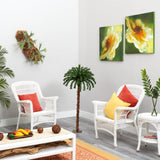 4’ Christmas Palm Artificial Tree with 150 Warm White LED Lights-Parc Decor