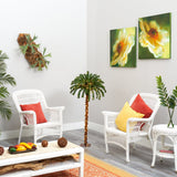 4’ Christmas Palm Artificial Tree with 150 Warm White LED Lights-Parc Decor