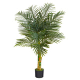 4’ Double Stalk Golden Cane Artificial Palm Tree-Parc Decor