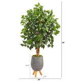 4’ Ficus Artificial Tree in Gray Planter with Stand-Parc Decor