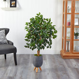 4’ Ficus Artificial Tree in Gray Planter with Stand-Parc Decor