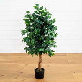 4' Ficus Auriculata Artificial Silk Tree-Parc Decor