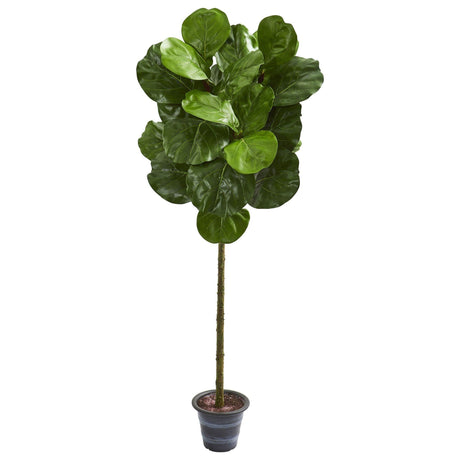 4’ Fiddle Leaf Artificial Tree With Decorative Planter-Parc Decor