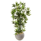 4’ Green Bamboo Artificial Tree in Sand Colored Bowl-Parc Decor