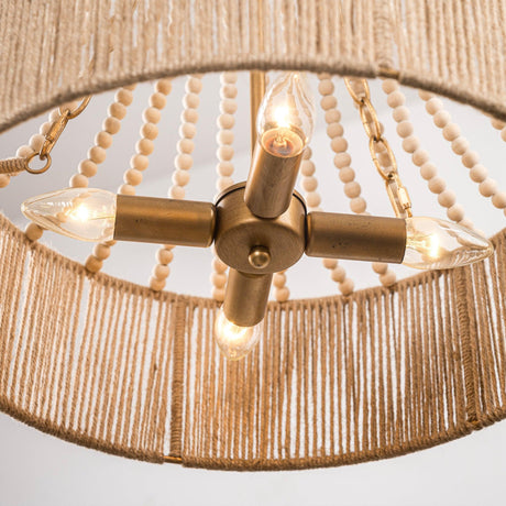 4-Light Golden Farmhouse Dry Rated Chandelier-Parc Decor