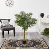 4’ Single Stalk Golden Cane Artificial Palm Tree-Parc Decor