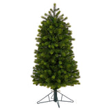 4’ Slim Colorado Mountain Spruce Artificial Christmas Tree with 150 (Multifunction) Micro LED Lights and 360 Branches-Parc Decor