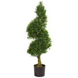 4' Spiral Boxwood Artificial Tree UV Resistant (Indoor/Outdoor)-Parc Decor