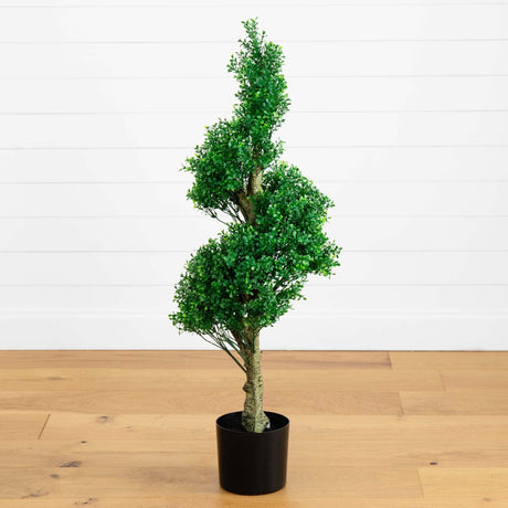4' Spiral Boxwood Artificial Tree UV Resistant (Indoor/Outdoor)-Parc Decor