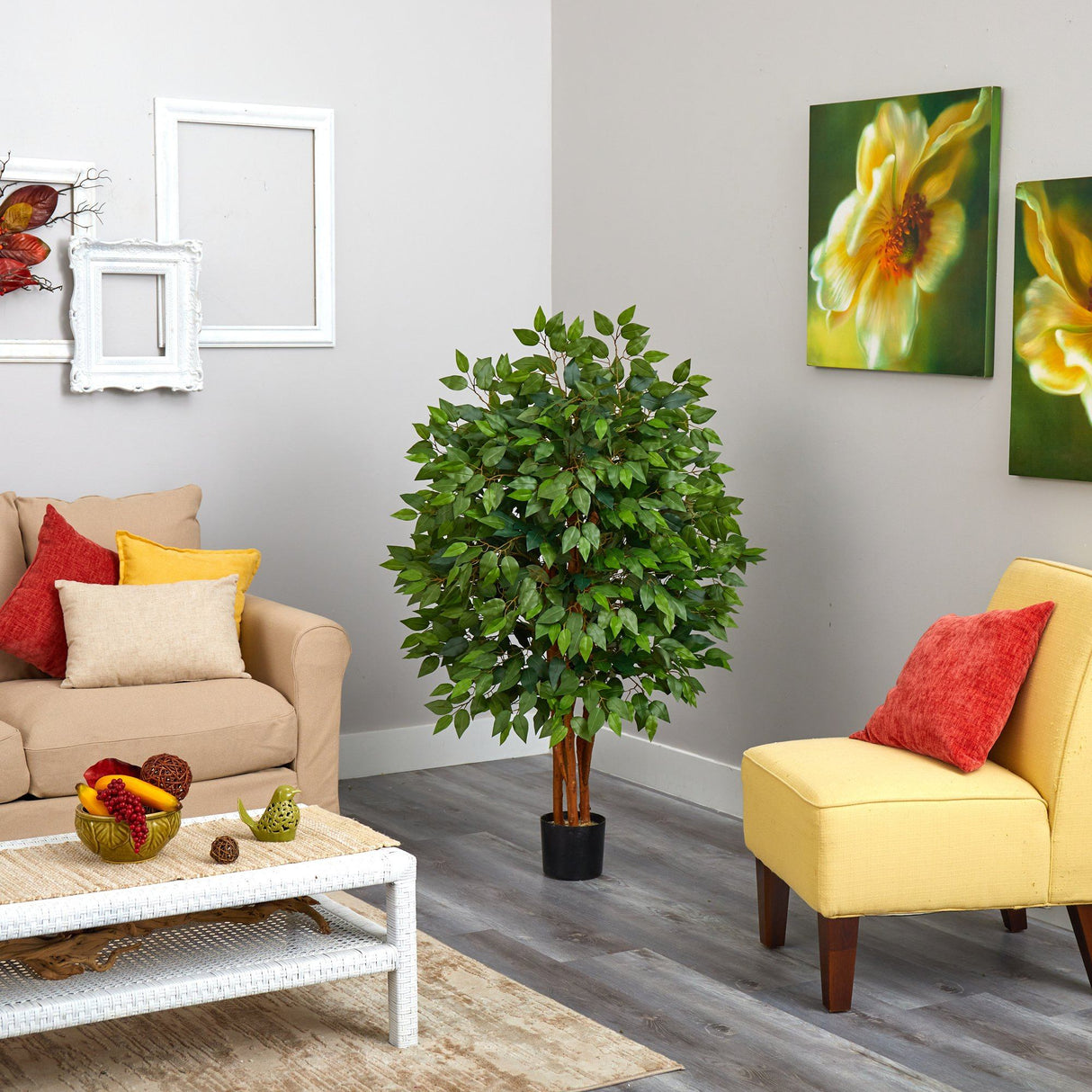4’ Super Deluxe Artificial Ficus Tree-Parc Decor