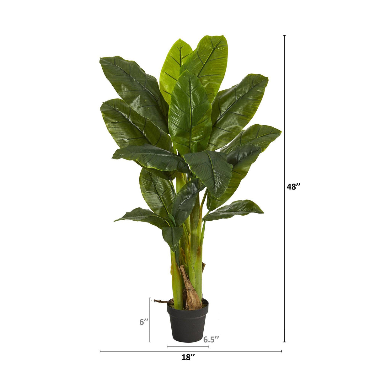 4' Triple Stalk Banana Tree (Real Touch)-Parc Decor