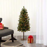 4' Alpine Artificial Christmas Tree with 100 Lights and 260 Bendable Branches-Christmas Tree-Parc Decor